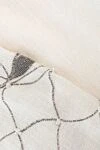 Max&Moi Beige wool and silk scarf for women - embroidery with a contrasting thread. 50% wool, 50% silk. Country of manufacture: Italy. Care: specialized cleaning - photo 3