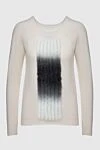 Max&Moi Gray wool and cashmere jumper for women - Decoration: fur decoration on the front with an ombre effect. 70% wool, 30% cashmere. Country of manufacture: Italy. Care: specialized cleaning - photo 1