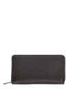 Serapian Men's clutch bag made of genuine leather brown - Structural leather, brand logo. 100% genuine leather. Closure: Zipper. Two compartments. Country of manufacture: Italy. Care: specialized cleaning - photo 1