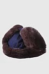 Tombolini Hat made of wool and natural fur brown for men - Decor: Fur lapel. Extras: Fur lining. Composition: 100% wool, 100% natural fur. Country of manufacture: Italy. Care: specialized cleaning - photo 3