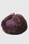 Tombolini Burgundy men's hat made of wool and natural fur - Fur lapel. Fur lining. 100% wool, 100% natural fur. Country of manufacture: Italy. Care: specialized cleaning - photo 3