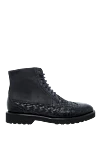 Tardini Men's leather and alligator leather boots in black - Alligator inserts, textured leather. 100% leather, 100% alligator. Closure: Lace-up, zipper. Sole Height: 1.5cm. Outsole: Other materials. Country of manufacture: Italy. Care: specialized cleaning - photo 1