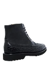 Men's leather and alligator leather boots in black Tardini - Alligator inserts, textured leather. 100% leather, 100% alligator. Closure: Lace-up, zipper. Sole Height: 1.5cm. Outsole: Other materials. Country of manufacture: Italy. Care: specialized cleaning - photo 4