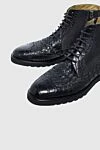 Tardini Men's leather and alligator leather boots in black - Alligator inserts, textured leather. 100% leather, 100% alligator. Closure: Lace-up, zipper. Sole Height: 1.5cm. Outsole: Other materials. Country of manufacture: Italy. Care: specialized cleaning - photo 5