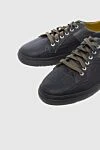 Tardini Black carbon and alligator leather sneakers for men - textured leather. 50% alligator, 50% carbon. lacing. Country of manufacture: Italy. Care: specialized cleaning - photo 5