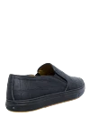 Black alligator slip-ons for men Tardini - Decor: textured leather. Additionally: top height 8 cm. Composition: alligator skin. Clasp: lacing. Country of manufacture: Italy. Care: specialized cleaning - photo 4