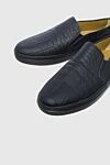 Tardini Black alligator slip-ons for men - Decor: textured leather. Additionally: top height 8 cm. Composition: alligator skin. Clasp: lacing. Country of manufacture: Italy. Care: specialized cleaning - photo 5