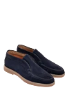 Santoni Blue suede boots for men - contrast sole. heel height 2 cm. 100% suede. Country of manufacture: Italy. Care: specialized cleaning - photo 3