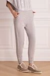 Fleur de Paris Women's cashmere pants gray - cashmere. elastic belt. Country of manufacture: Italy. Care: specialized cleaning - photo 3