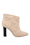 Stephen Venezia Women's beige leather boots with a textured surface - contrast heel. leather, fur. Heel height: 12 centimeters. Country of manufacture: Italy. Care: specialized cleaning - photo 1