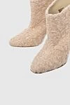 Stephen Venezia Women's beige leather boots with a textured surface - contrast heel. leather, fur. Heel height: 12 centimeters. Country of manufacture: Italy. Care: specialized cleaning - photo 5