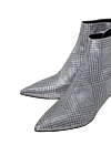 Stephen Venezia Women's gray leather boots with a checkered pattern - checkered pattern. leather. Heel height: 3 centimeters. Country of manufacture: Italy. Care: specialized cleaning - photo 5