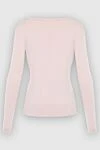 Pink nylon and viscose jumper for women Biancalancia - V-neck. 57% nylon, 43% viscose. Country of manufacture: Italy. Care: specialized cleaning - photo 6