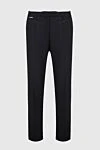 Biancalancia Women's straight fitted wool trousers blue - two back pockets, two side pockets. wool. button, zipper. Country of manufacture: Italy. Care: specialized cleaning - photo 1