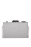 Gray metal clutch for women Olga Berg - camera. Fastener: magnetic button. metal, leather. Country of manufacture: Italy. Care: specialized cleaning - photo 4