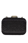 Olga Berg Black rhinestone clutch for women - crystals, chain. Fastener: button. Swarovski crystals. Country of manufacture: Italy. Care: specialized cleaning - photo 1