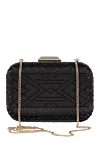 Black rhinestone clutch for women Olga Berg - crystals, chain. Fastener: button. Swarovski crystals. Country of manufacture: Italy. Care: specialized cleaning - photo 4