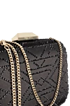 Olga Berg Black rhinestone clutch for women - crystals, chain. Fastener: button. Swarovski crystals. Country of manufacture: Italy. Care: specialized cleaning - photo 5