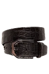 Hettabretz Brown crocodile leather belt for men - Textured leather. 100% crocodile leather. Size: Width 4cm. Buckle. Country of manufacture: Italy. Care: specialized cleaning - photo 1