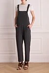 Overalls gray for women Brunello Cucinelli - Fastener: hidden zipper. 75% wool, 23% polyamide, 2% elastane. two side pockets. Country of manufacture: Italy. Care: specialized cleaning - photo 2