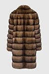 Women's brown sable fur coat Fabio Gavazzi - 100% natural sable fur. Closure: hooks. two side pockets. Country of manufacture: Italy. Care: specialized cleaning - photo 2