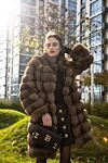 Fabio Gavazzi Women's brown sable fur coat - 100% natural sable fur. Closure: hooks. two side pockets. Country of manufacture: Italy. Care: specialized cleaning - photo 3