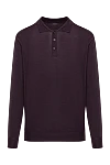 Cesare di Napoli Long-sleeve wool and cashmere polo shirt for men purple - Long sleeve. 70% cashmere, 30% wool. Buttons. Country of manufacture: Italy. Care: specialized cleaning - photo 1