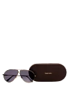 Brown men's metal and plastic sunglasses for sun protection Tom Ford - contrast Frame. UV protection, scratch protection, case included. plastic, metal. Country of manufacture: Italy. Care: specialized cleaning - photo 4