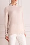 Tonet Pink jumper for women - high neck. 70% wool, 20% silk, 10% cashmere. Country of manufacture: Italy. Care: specialized cleaning - photo 3