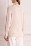 Pink jumper for women Tonet - high neck. 70% wool, 20% silk, 10% cashmere. Country of manufacture: Italy. Care: specialized cleaning - photo 4