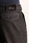 Zilli Gray cotton and polyamide jeans for men - logo. 96% cotton, 4% polyamide. Closure: button, zipper. Three side pockets, two back pockets. Country of manufacture: Italy. Care: specialized cleaning - photo 5