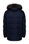 Enrico Mandelli Men's down jacket made of wool and cashmere blue - Sewn-in collar with fur. 93% wool, 7% cashmere, 100% fur. Closure: Zipper. Two side pockets, two inside pockets. Country of manufacture: Italy. Care: specialized cleaning - photo 5