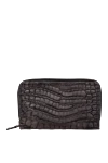 Cesare di Napoli Men's clutch bag in gray alligator leather - Textured leather. 100% alligator skin. Closure: Zipper. Two compartments. Country of manufacture: Italy. Care: specialized cleaning - photo 1