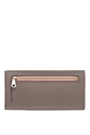 Beige leather wallet for women Aspinal of London - logo, textured leather. 100% leather. button, zipper. Country of manufacture: Italy. Care: specialized cleaning - photo 4