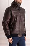 Barba Napoli Burgundy leather jacket for men - Hood. 100% leather. Closure: Zipper. Two side pockets. Country of manufacture: Italy. Care: specialized cleaning - photo 3