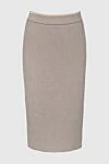 Peserico Women classic beige skirt - cut. 64% polyester, 27% viscose, 6% cotton, 3% elastane. zipper. Country of manufacture: Italy. Care: specialized cleaning - photo 1