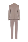 Peserico Beige cotton and elastane pantsuit for women - vent, contrasting buttons. 99% cotton, 1% elastane. buttons, zipper. two side pockets, chest pocket. Country of manufacture: Italy. Care: specialized cleaning - photo 5