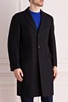 Borrelli Black wool coat for men - 100% wool. Buttons. Two side pockets, two inside pockets. Lining: 100% silk. Country of manufacture: Italy. Care: specialized cleaning - photo 3