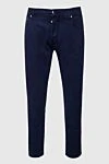 Jacob Cohen Pants blue - zip, button. Decoration: no. two side pockets in front, two in the back. 63% cotton, 34% lyocell, 3% elastane - photo 1