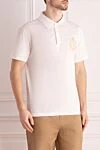 Billionaire Cotton polo white for men - Brand logo embroidery. 100% cotton. Buttons. Country of manufacture: Italy. Care: specialized cleaning - photo 3