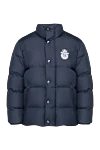 Billionaire Men's down jacket made of polyester blue - Brand Logo. 100% polyester. Closure: Zipper. Two side pockets, two inside pockets. Lining: 55% polyester, 45% viscose. Insulation: 100% polyester. Country of manufacture: Italy. Care: specialized cleaning - photo 1