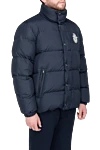 Billionaire Men's down jacket made of polyester blue - Brand Logo. 100% polyester. Closure: Zipper. Two side pockets, two inside pockets. Lining: 55% polyester, 45% viscose. Insulation: 100% polyester. Country of manufacture: Italy. Care: specialized cleaning - photo 3