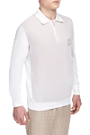 Billionaire Polo with long sleeves made of cotton white for men - Logo embroidery. Long sleeve. 100% cotton. Buttons. Country of manufacture: Italy. Care: specialized cleaning - photo 3