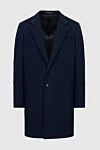 Cesare di Napoli Blue wool coat for men - 100% wool. Buttons. Two welt pockets, two inside pockets. Lining: 100% silk. Country of manufacture: Italy. Care: specialized cleaning - photo 1