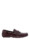 Pellettieri di Parma Men's moccasins made of crocodile skin burgundy - Textured leather, tassels. 100% crocodile skin. Interior: Leather. Insole: Leather. Outsole: Other materials. Country of manufacture: Italy. Care: specialized cleaning - photo 1