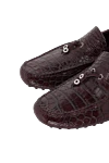 Pellettieri di Parma Men's crocodile leather moccasins in burgundy - Textured leather, tassels. 100% crocodile skin. Interior: Leather. Insole: Leather. Outsole: Other materials. Country of manufacture: Italy. Care: specialized cleaning - photo 5