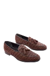 Pellettieri di Parma Brown Alligator Loafers for men - contrast sole, textured leather, tassels. heel height 2 cm. 100% alligator skin. Country of manufacture: Italy. Care: specialized cleaning - photo 3