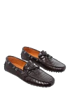 Pellettieri di Parma Men's moccasins made of crocodile leather, brown - Textured leather, tassels. 100% crocodile skin. Interior: Leather. Insole: Leather. Outsole: Other materials. Country of manufacture: Italy. Care: specialized cleaning - photo 3