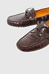 Pellettieri di Parma Men's crocodile leather moccasins brown - Textured leather, tassels. 100% crocodile skin. Interior: Leather. Insole: Leather. Outsole: Other materials. Country of manufacture: Italy. Care: specialized cleaning - photo 5