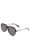 Alexander McQueen Black men's metal and plastic sunglasses for sun protection - UV protection, scratch protection, case included. plastic, metal. Country of manufacture: Italy. Care: specialized cleaning - photo 3